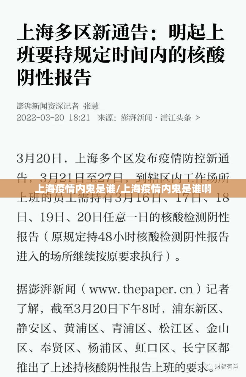 上海疫情内鬼是谁/上海疫情内鬼是谁啊