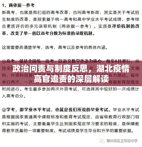 政治问责与制度反思，湖北疫情高官追责的深层解读