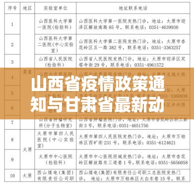山西省疫情政策通知与甘肃省最新动态，科学精准防控下的区域实践与启示