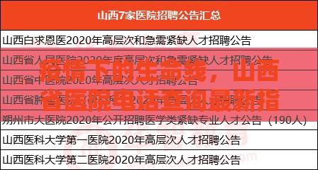 疫情下的生命线，山西省医院电话查询最新指南与深度解析