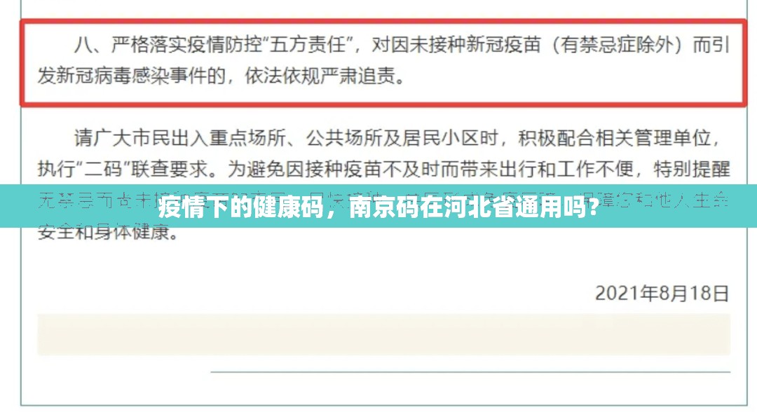 疫情下的健康码，南京码在河北省通用吗？